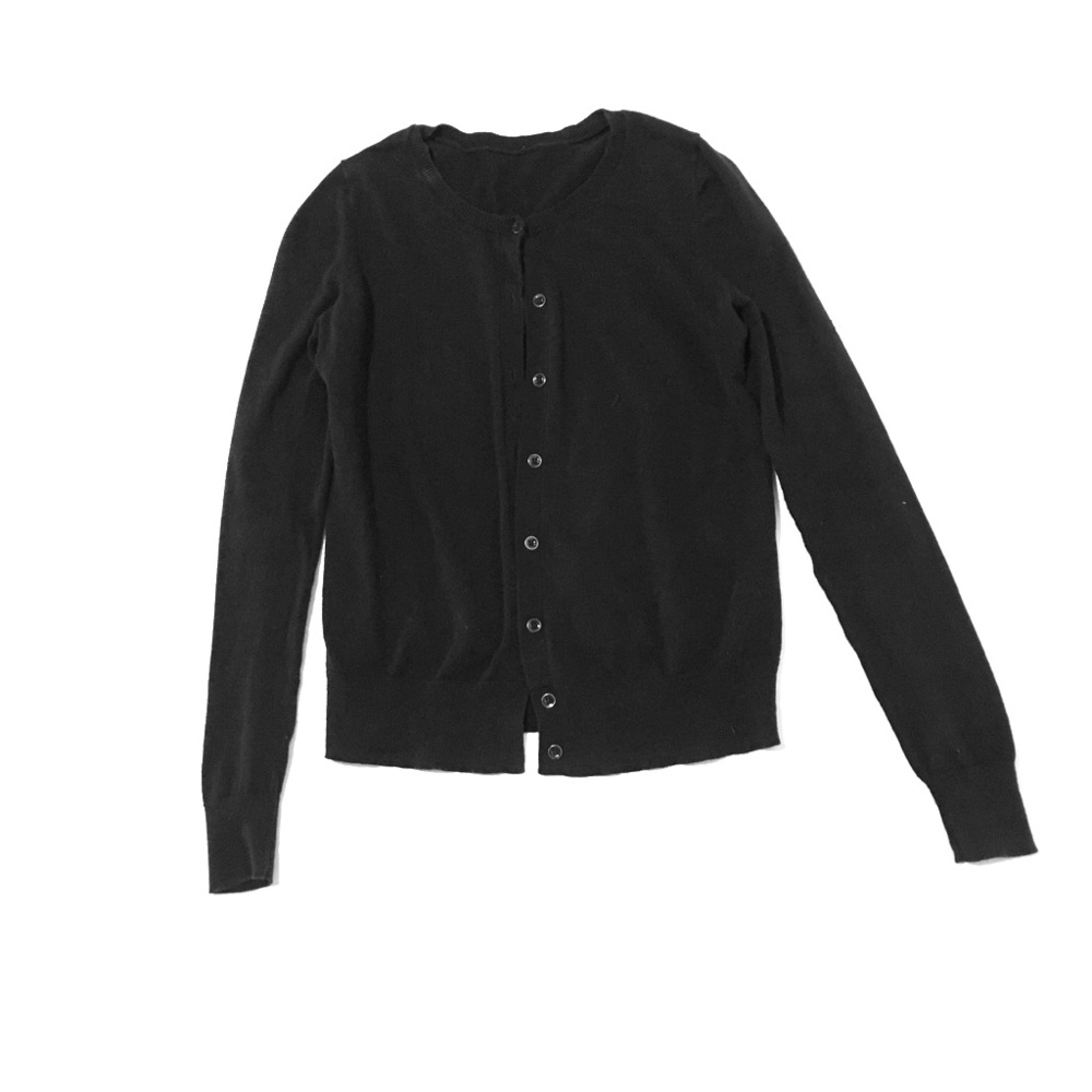 Black knit button down sweater